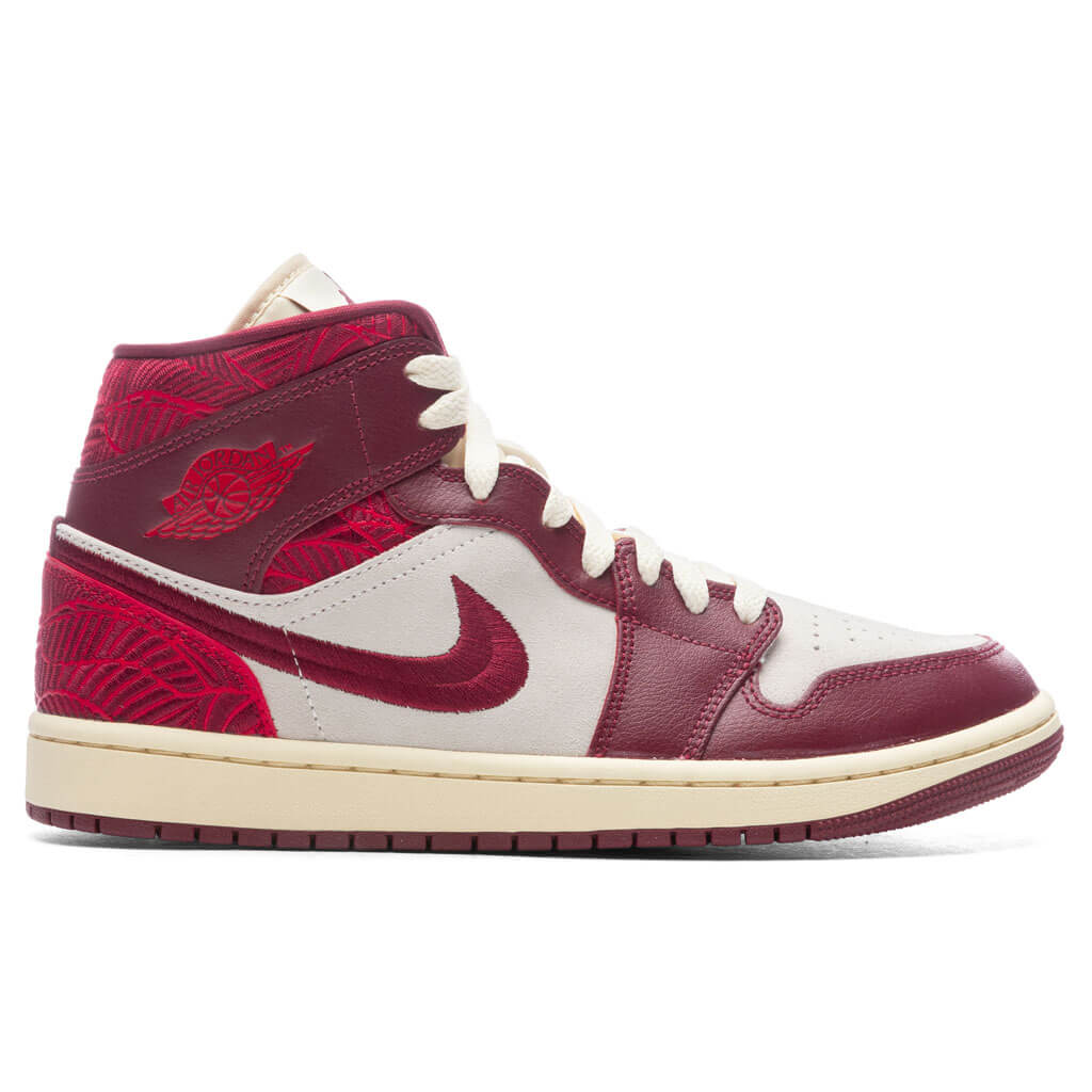 Women's Air Jordan 1 Mid SE Tiki Leaf - Team Red/University Red/Muslin