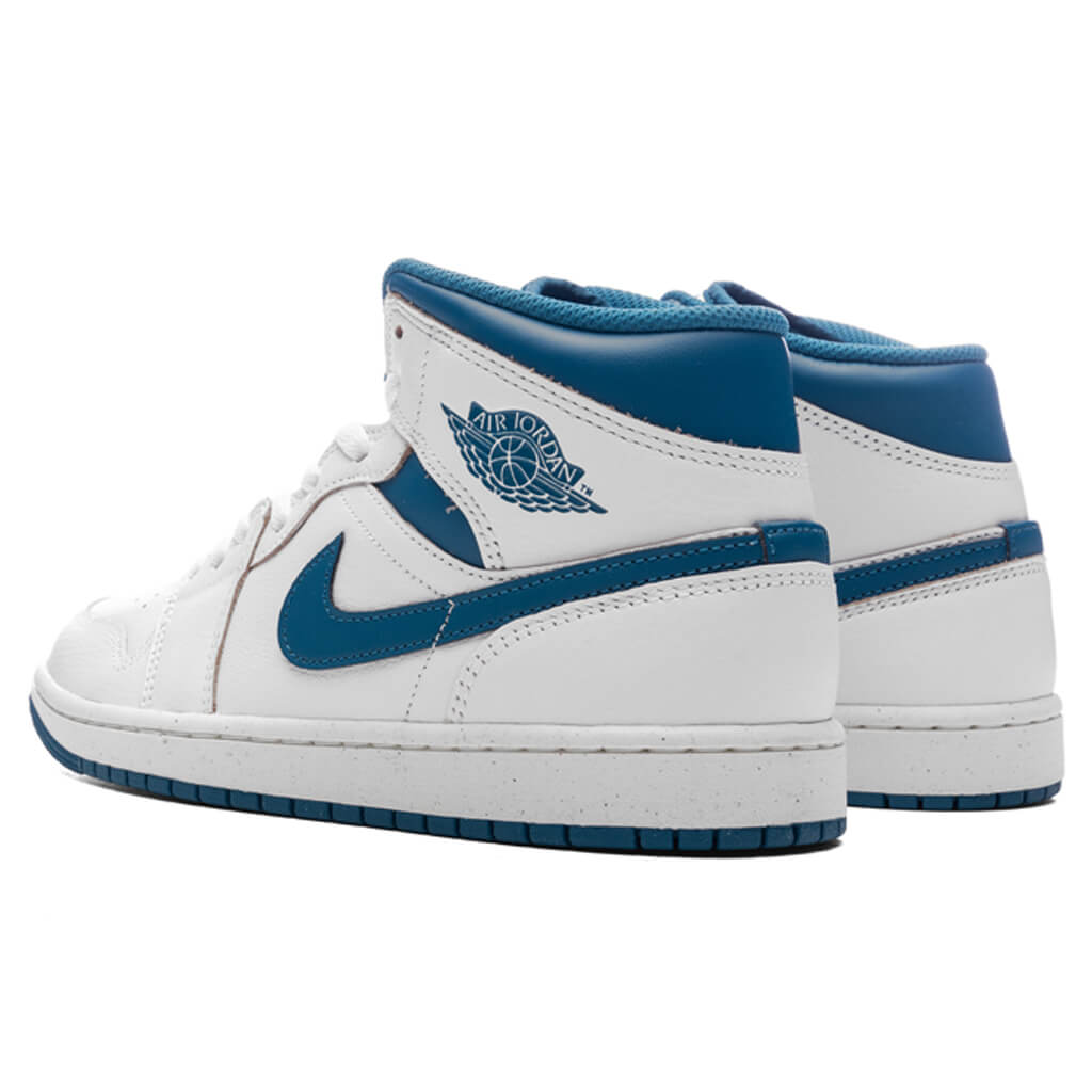 Air Jordan 1 Mid SE - White/Industrial Blue/Sail