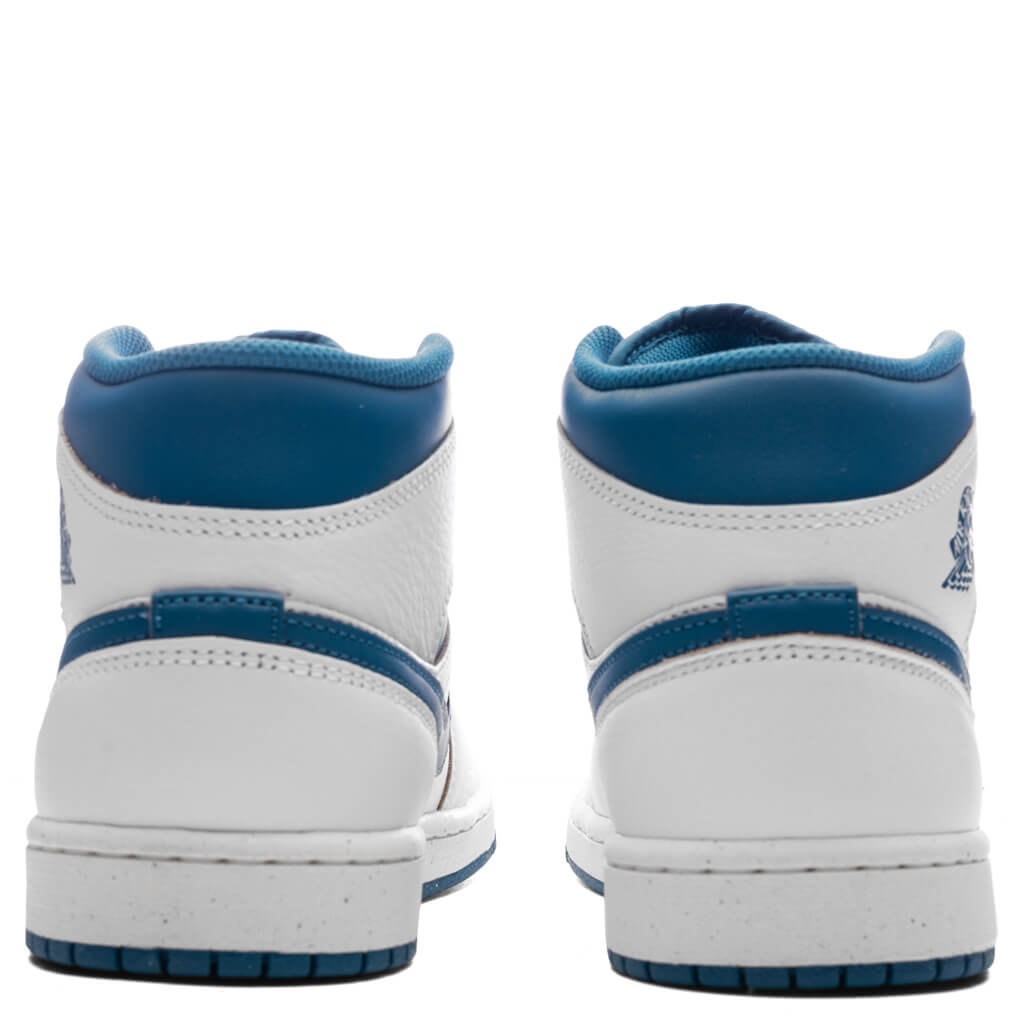 Air Jordan 1 Mid SE - White/Industrial Blue/Sail