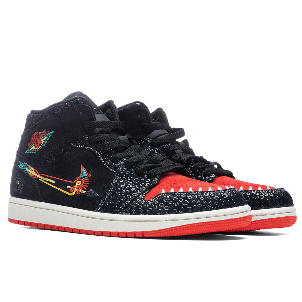 Air Jordan 1 Mid SE "Siempre Familia" - Black/Chile Red