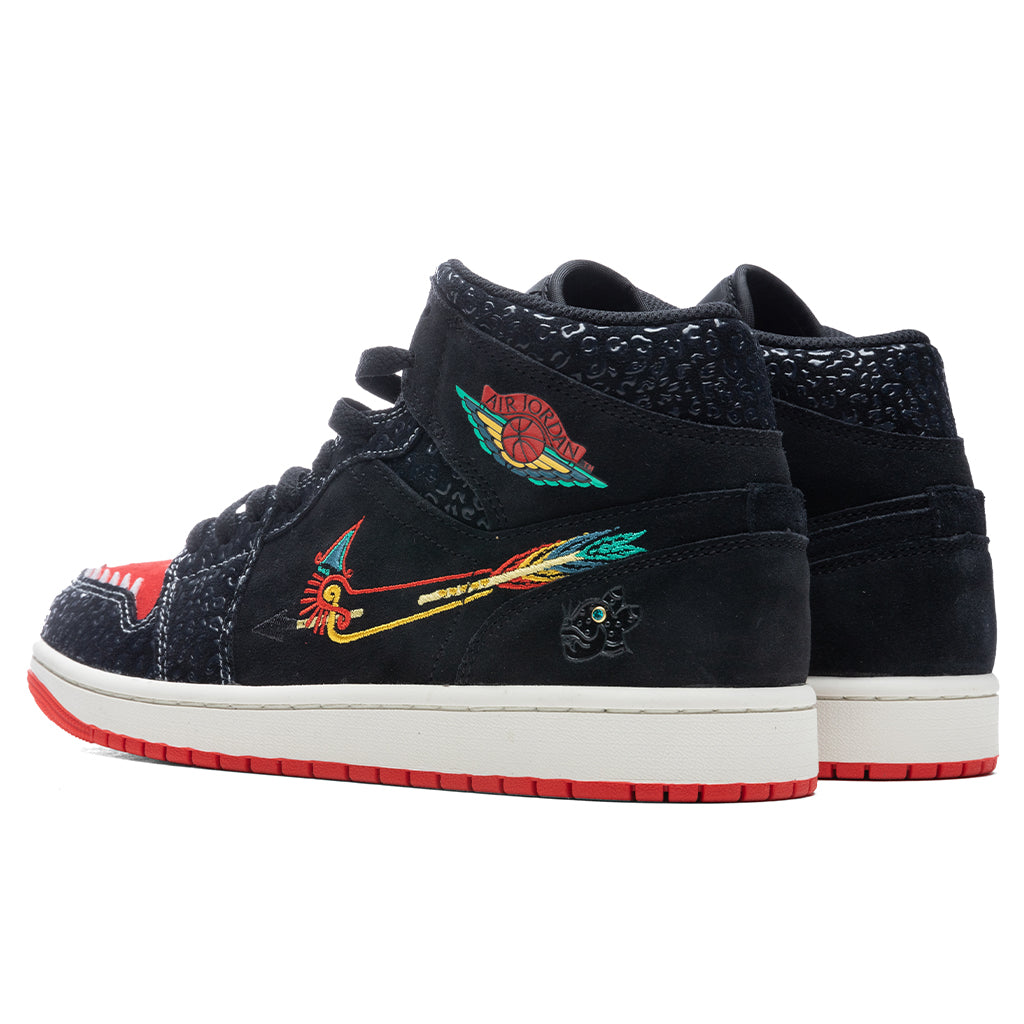 Air Jordan 1 Mid SE "Siempre Familia" - Black/Chile Red