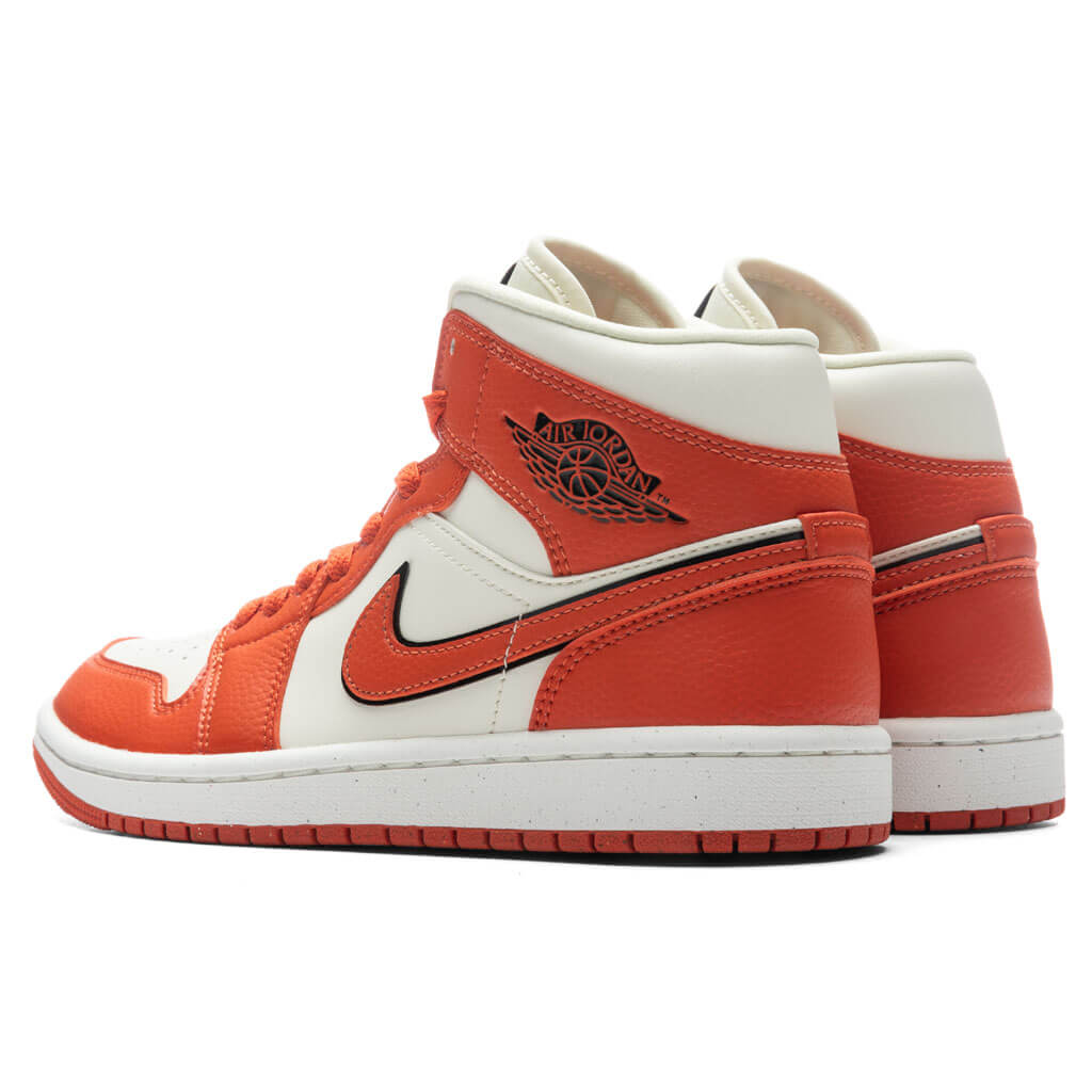 Women's Air Jordan 1 Mid - Coconut Milk/Sport Spice/Black