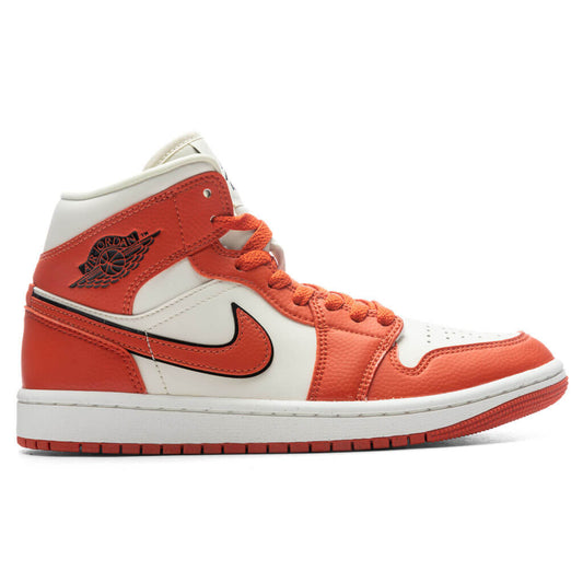 Women's Air Jordan 1 Mid - Coconut Milk/Sport Spice/Black