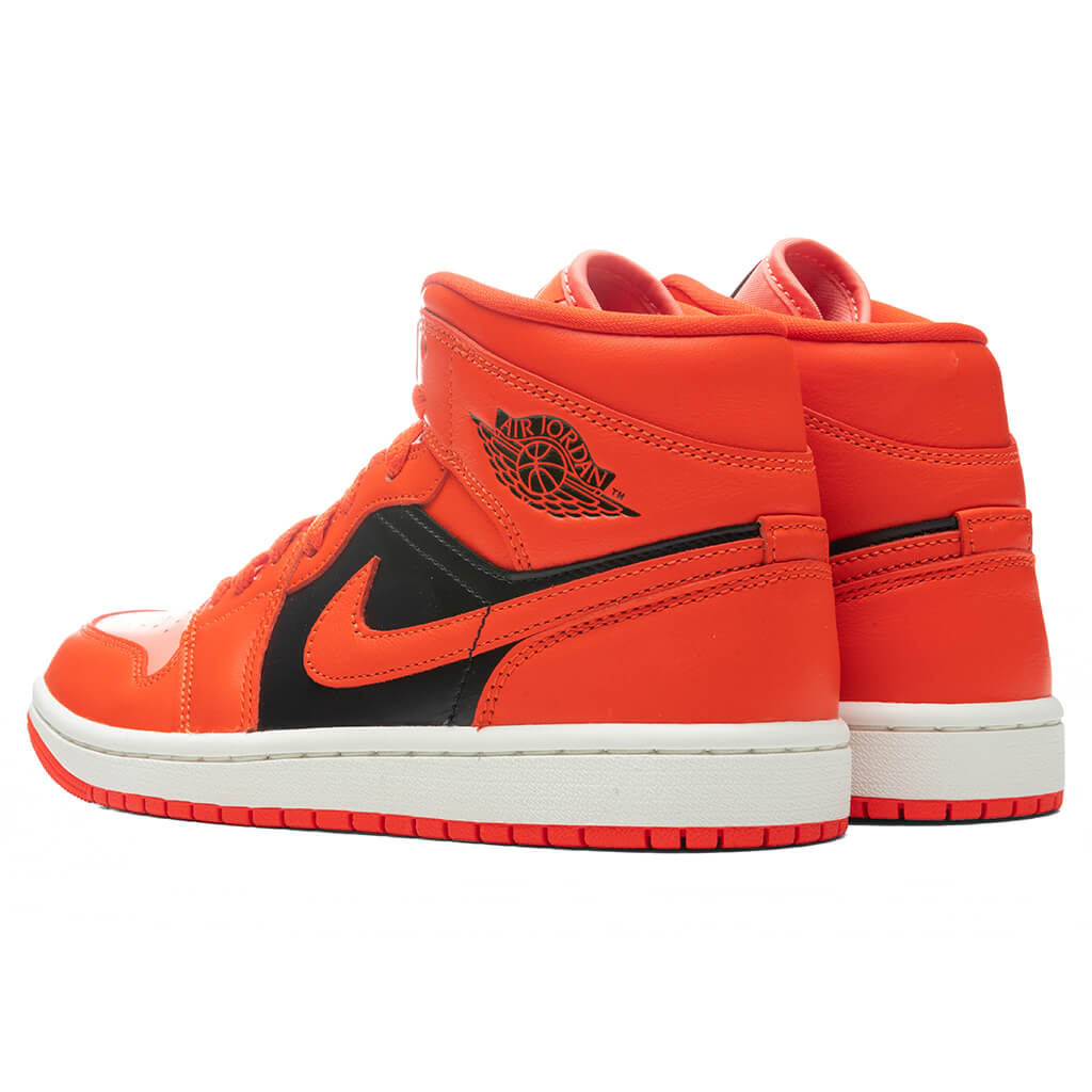 Women's Air Jordan 1 Mid SE - Crimson Bliss/Rush Orange/Black
