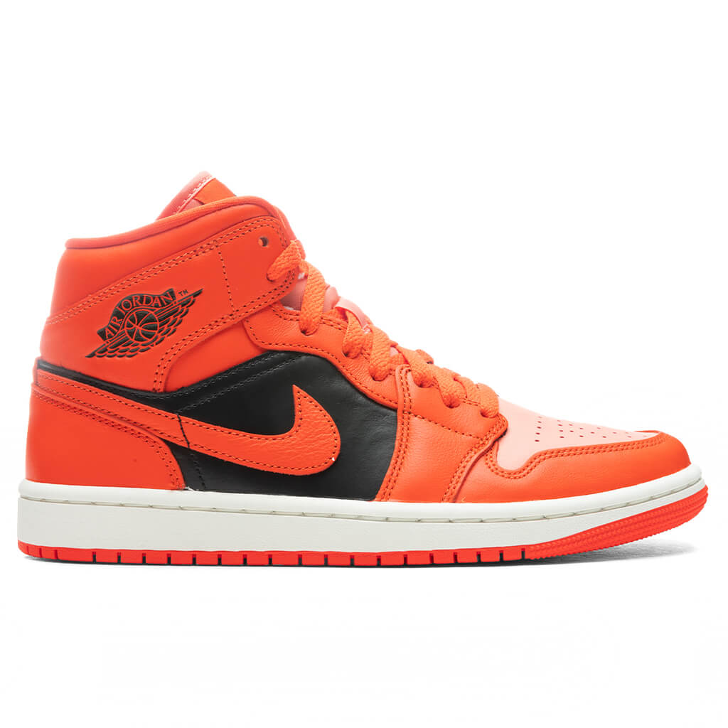 Women's Air Jordan 1 Mid SE - Crimson Bliss/Rush Orange/Black