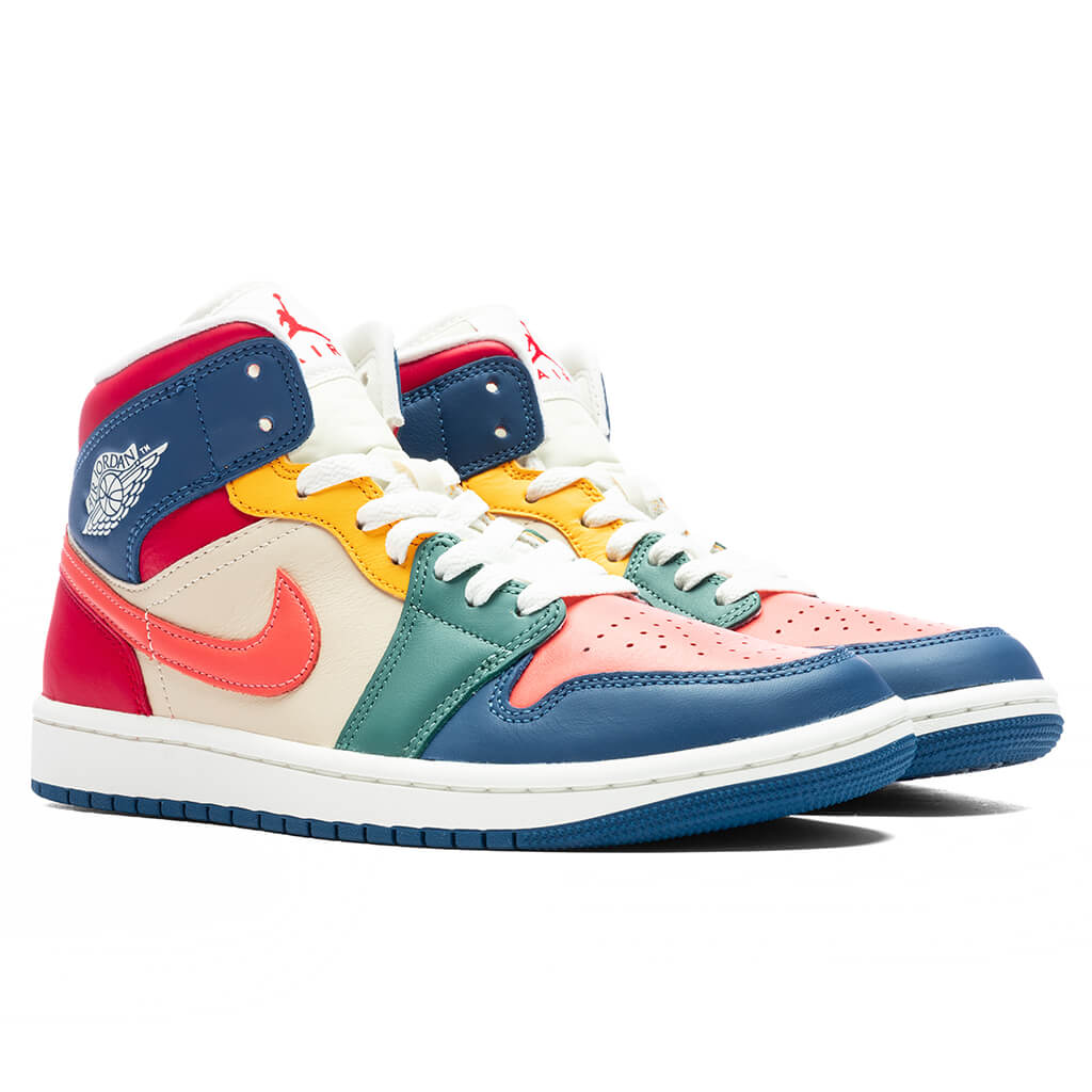 Women's Air Jordan 1 Mid SE - French Blue/Magic Ember/Fire Red