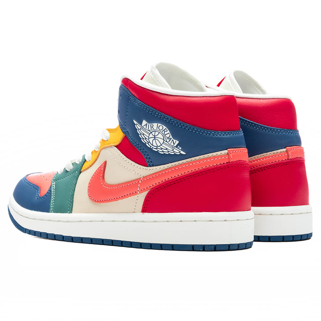 Women's Air Jordan 1 Mid SE - French Blue/Magic Ember/Fire Red