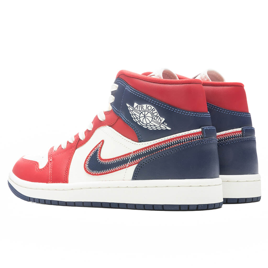 Women's Air Jordan 1 Mid SE - Gym Red/Midnight Navy/Sail/Light Iron Ore