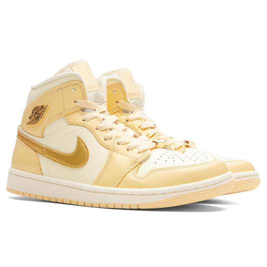Women's Air Jordan 1 Mid SE - Pale Vanilla/Metallic Gold/Coconut Milk