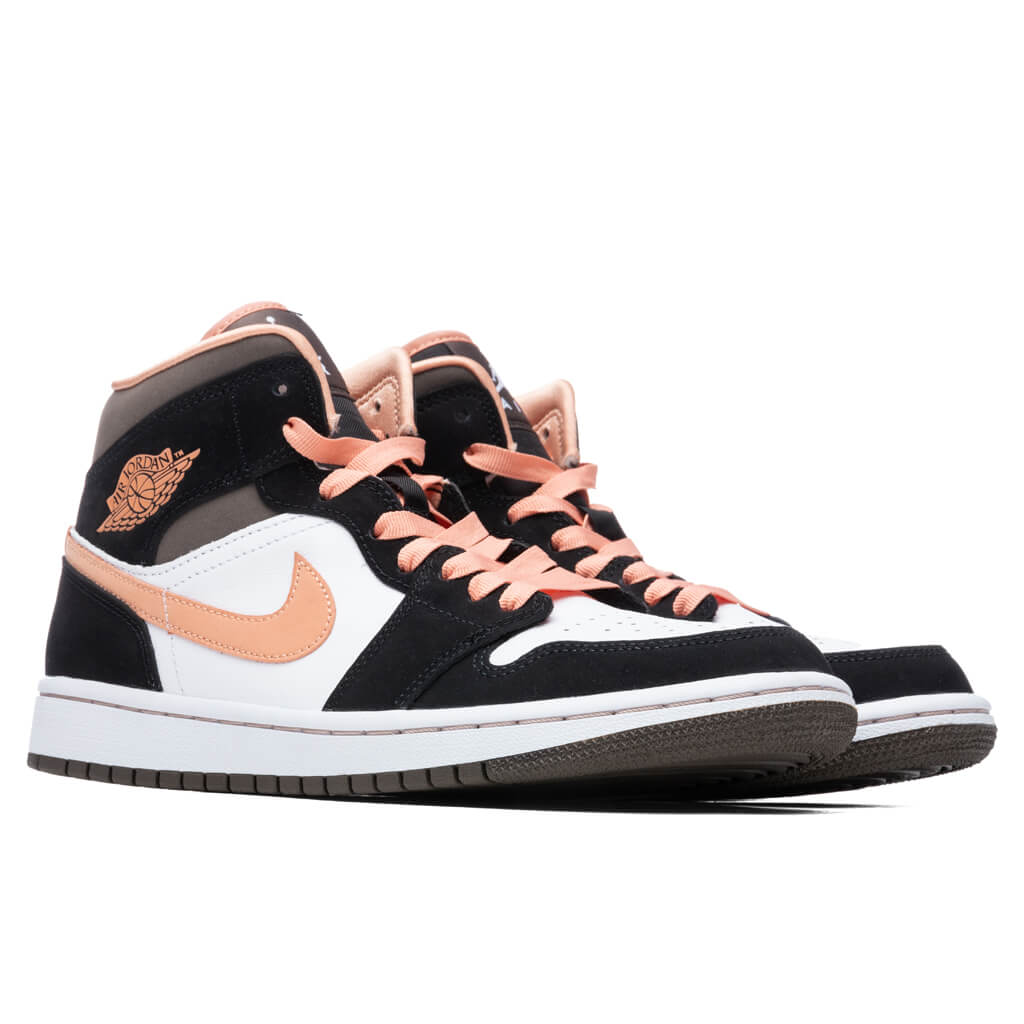 Women's Air Jordan 1 Mid SE - White/Apricot Agate