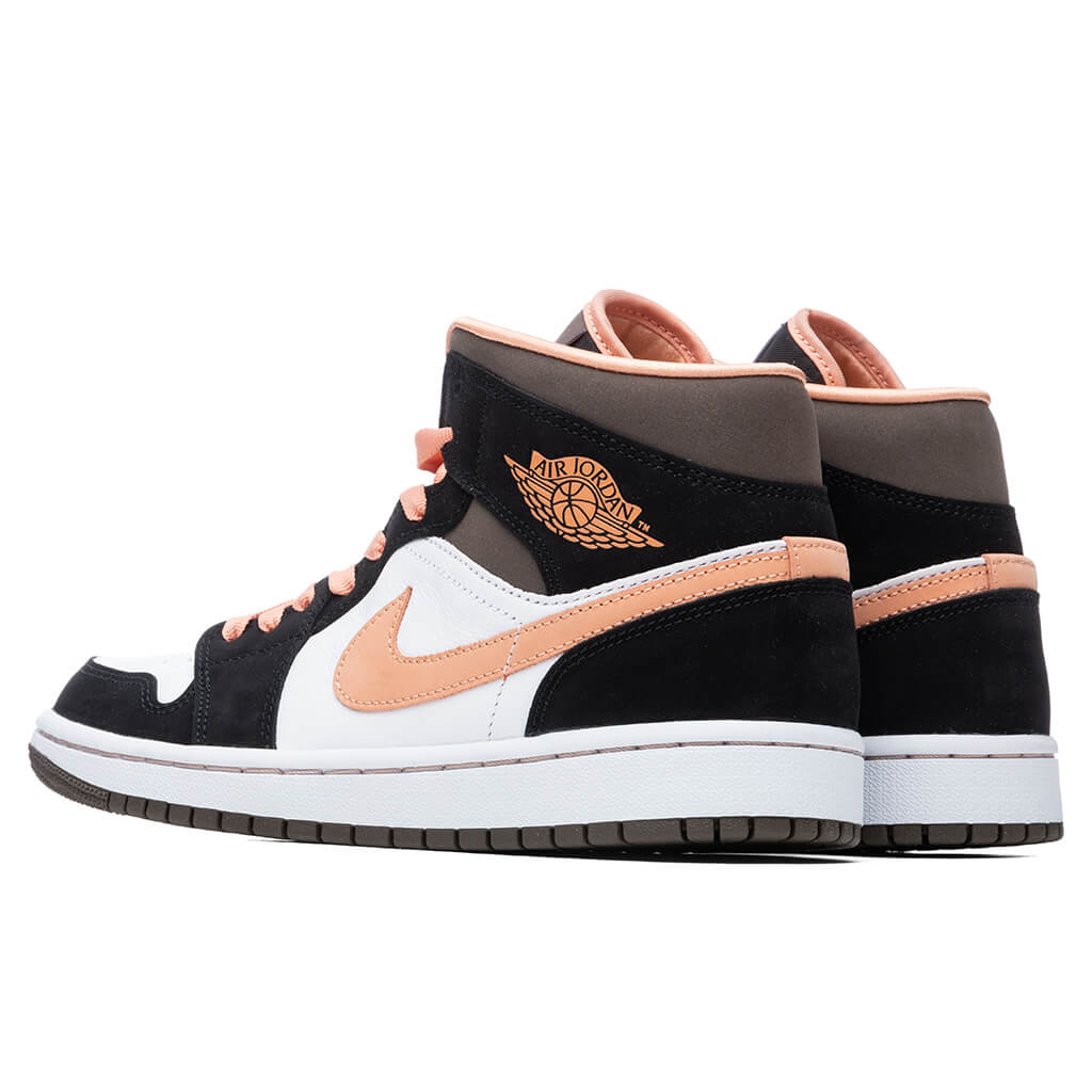 Women's Air Jordan 1 Mid SE - White/Apricot Agate