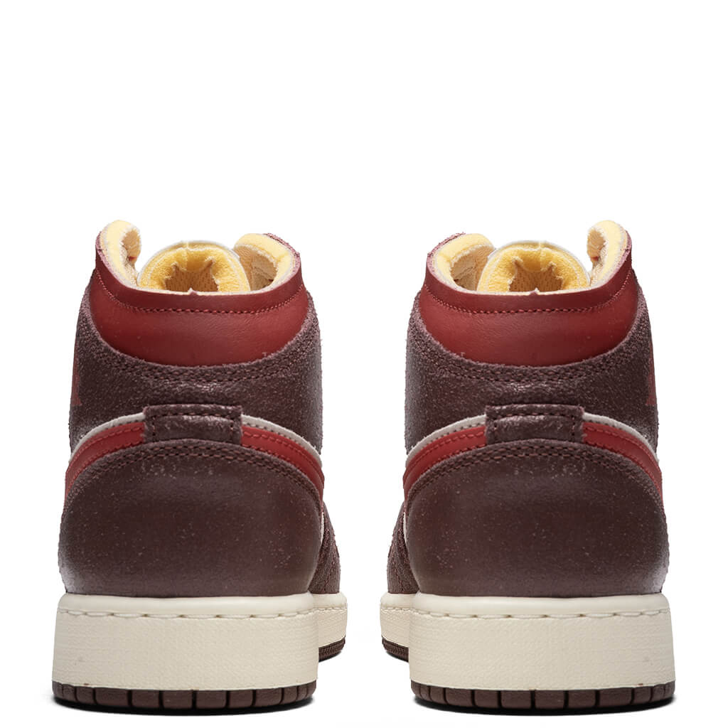 Air Jordan 1 Mid SE (GS) - Coconut Milk/Varsity Red/Dark Pony