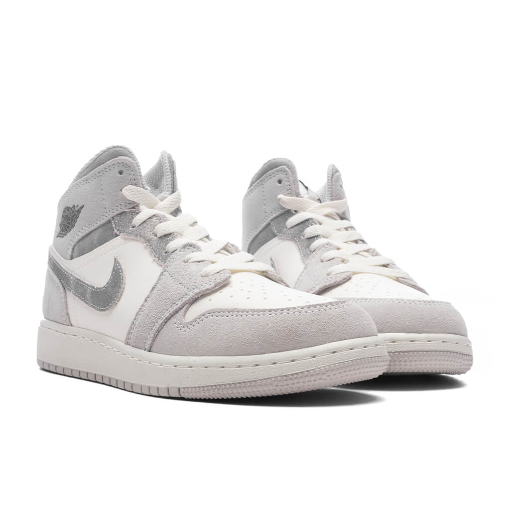 Air Jordan 1 Mid SE (GS) - Neutral Grey/Smoke Grey/Sail