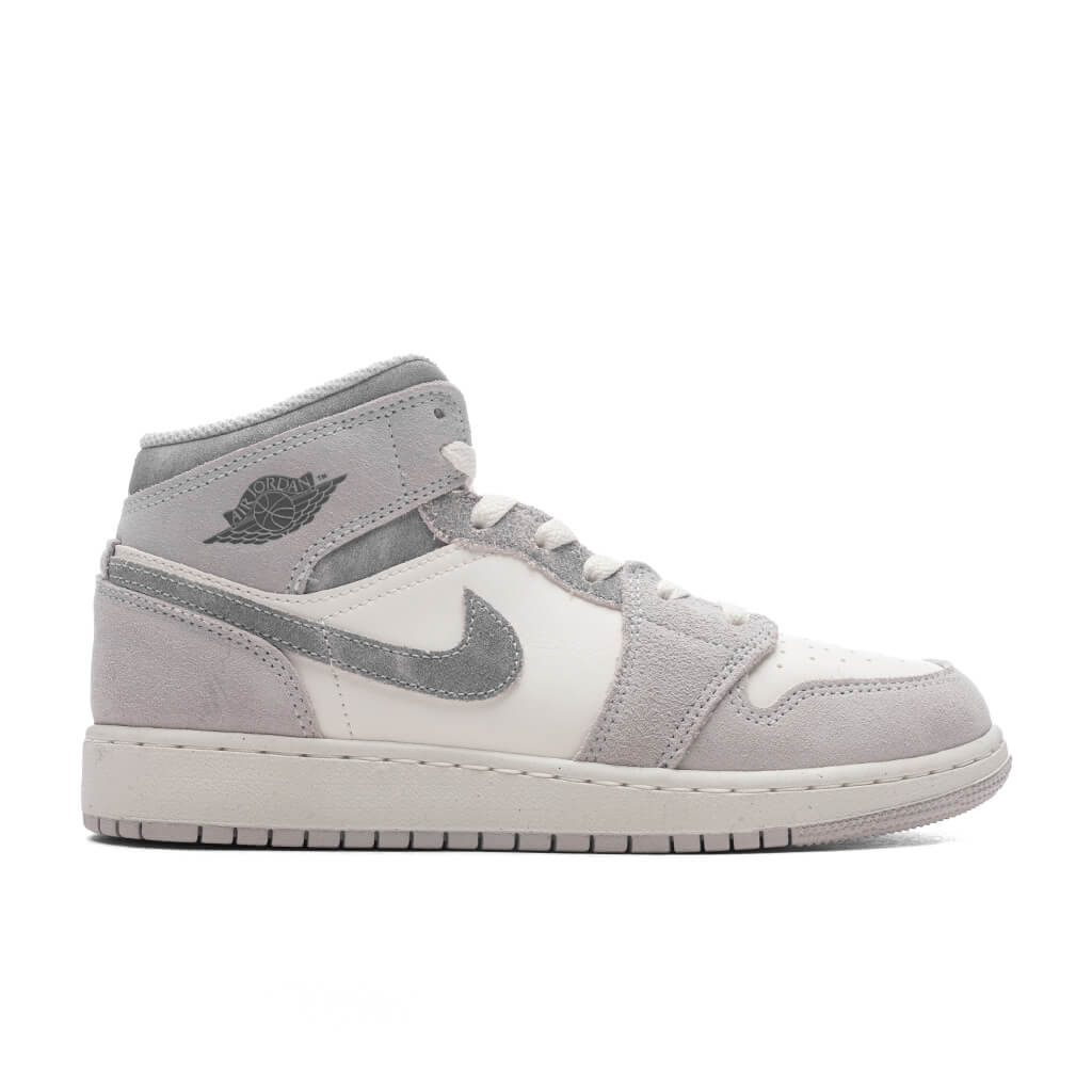 Air Jordan 1 Mid SE (GS) - Neutral Grey/Smoke Grey/Sail