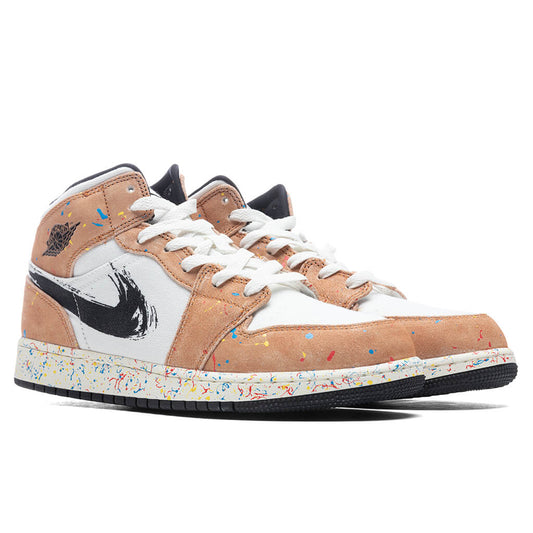Air Jordan 1 Mid SE (GS) - Sail/Black/Cider