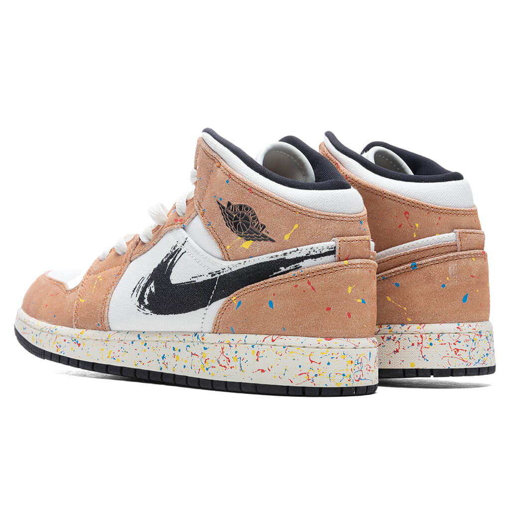 Air Jordan 1 Mid SE (GS) - Sail/Black/Cider