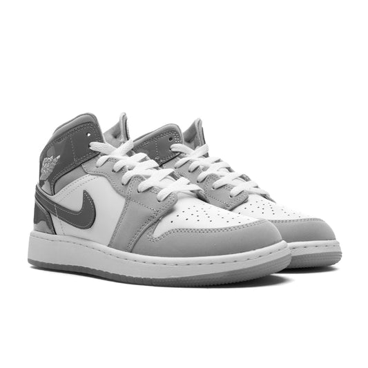 Air Jordan 1 Mid SE (GS) - White/Cool Grey/Medium Grey