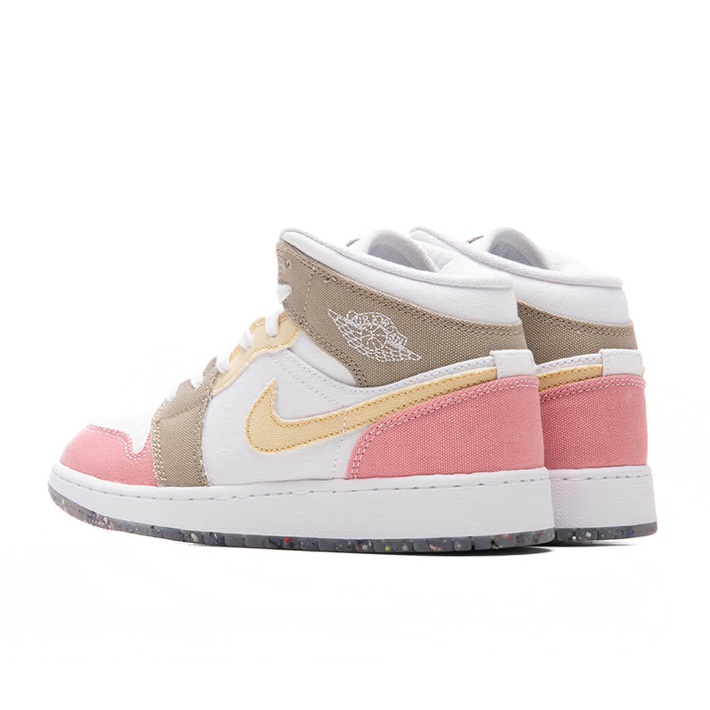 Air Jordan 1 Mid SE (GS) - White/Vivid Green