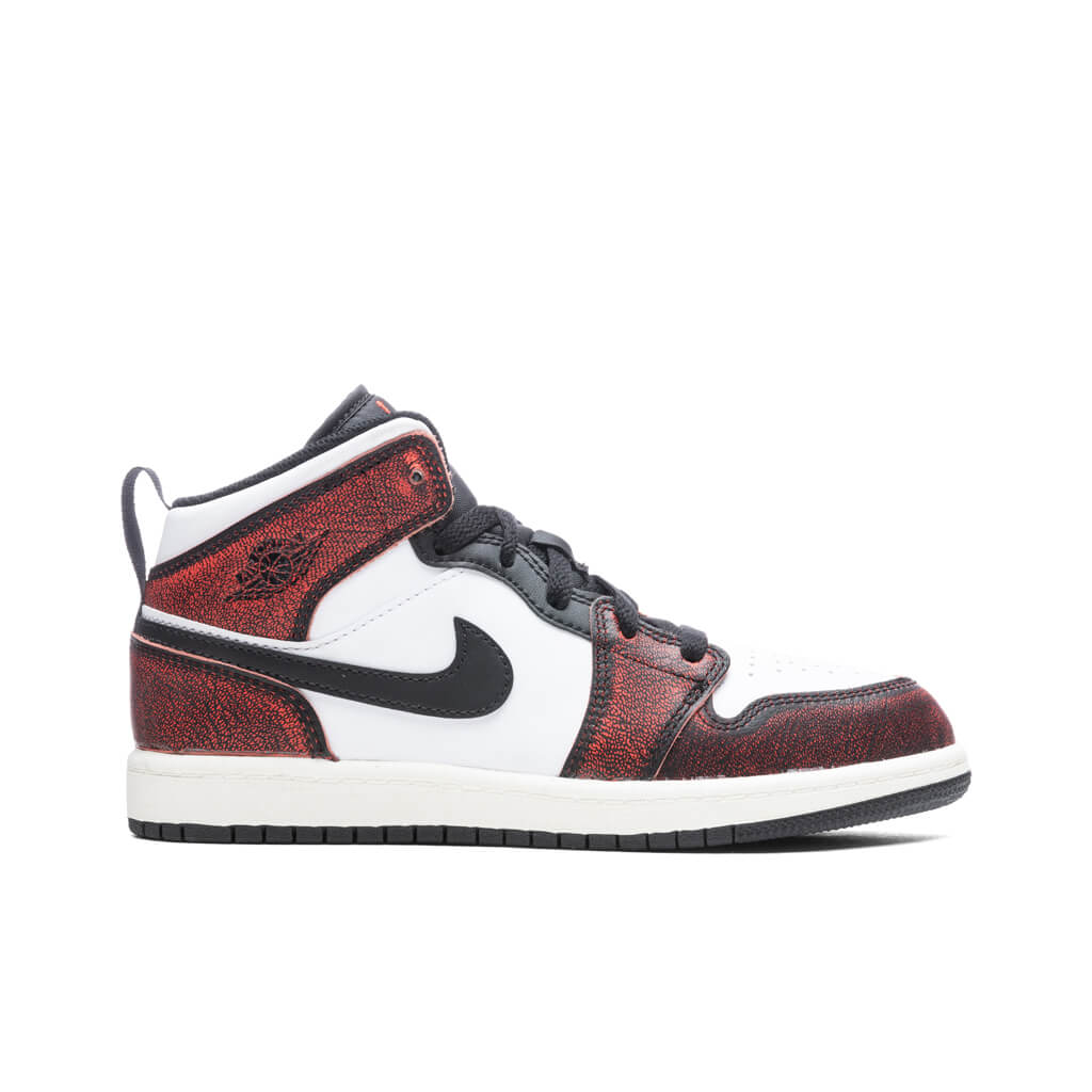 Air Jordan 1 Mid SE (PS) - Black/Infrared 23/Sail