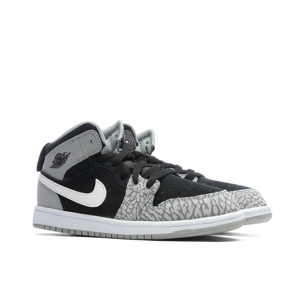 Air Jordan 1 Mid SE (PS) - Black/University Red/White