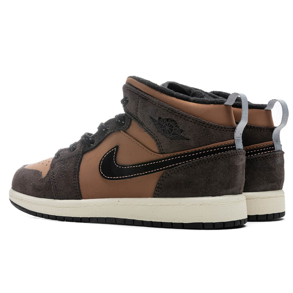 Air Jordan 1 Mid SE (PS) - Dark Chocolate/Crimson Bliss