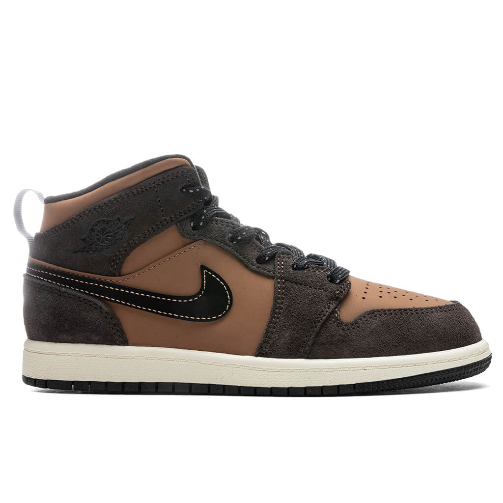 Air Jordan 1 Mid SE (PS) - Dark Chocolate/Crimson Bliss