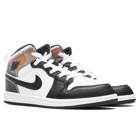 Air Jordan 1 Mid SE (PS) - White/Black