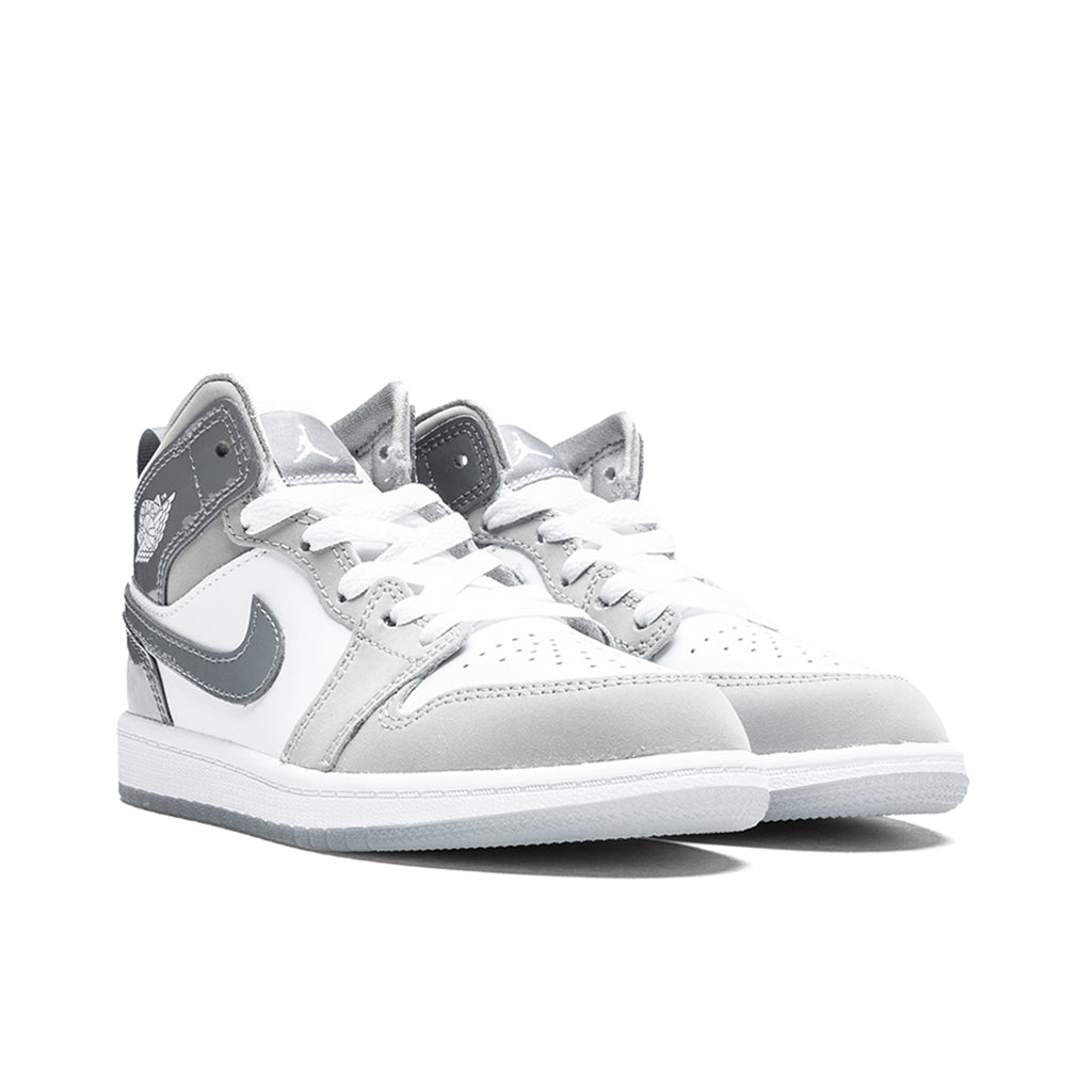 Air Jordan 1 Mid SE (PS) - White/Cool Grey/Medium Grey
