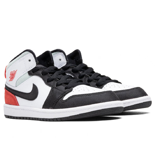 Air Jordan 1 Mid SE (PS) - White/Track Red