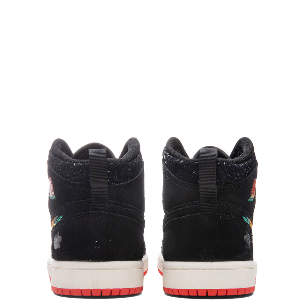 Air Jordan 1 Mid SE (PS) "Siempre Familia" - Black/Chile Red
