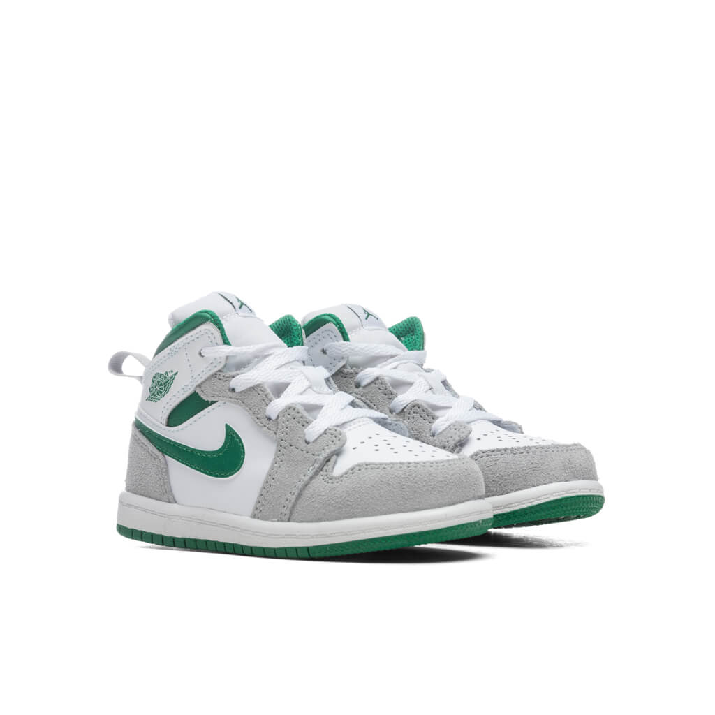 Air Jordan 1 Mid SE (TD) - White/Pine Green/LT Smoke