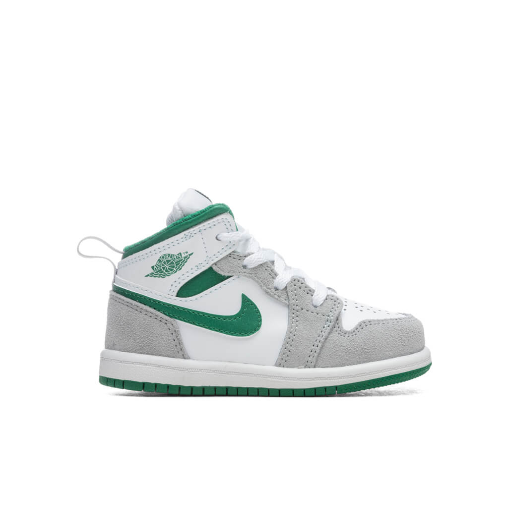 Air Jordan 1 Mid SE (TD) - White/Pine Green/LT Smoke