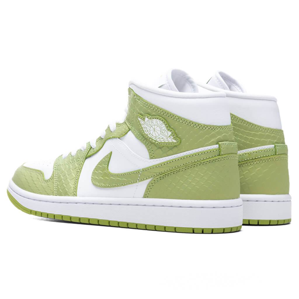 Women's Air Jordan 1 Mid SE - White/Vivid Green/White