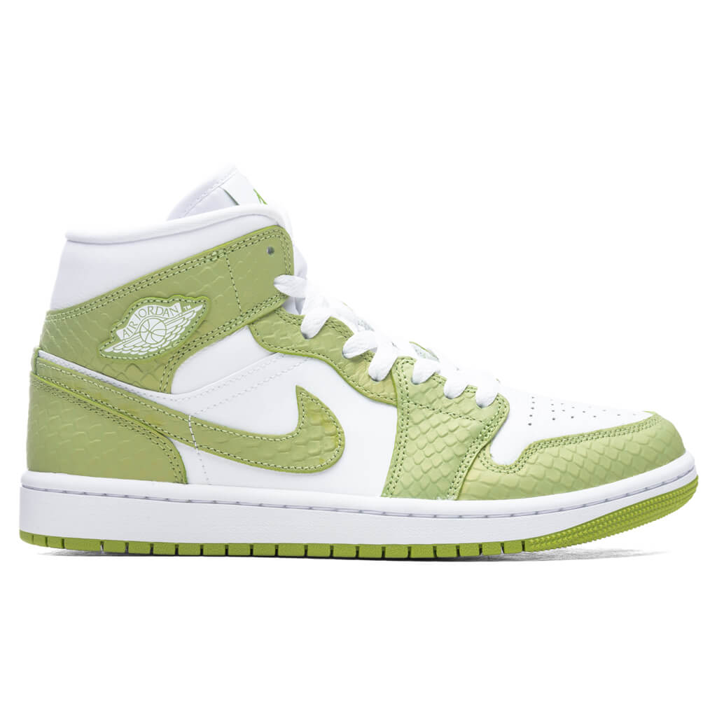 Women's Air Jordan 1 Mid SE - White/Vivid Green/White