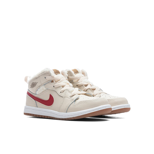 Air Jordan 1 Mid Utility (TD) "Fleece" - Pearl White/Racer Blue/DK Driftwood