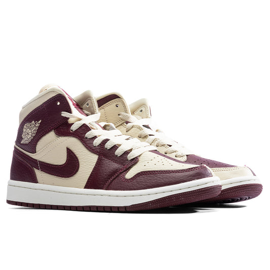 Women's Air Jordan 1 Mid - Beach/Cherry Wood Red/Sail