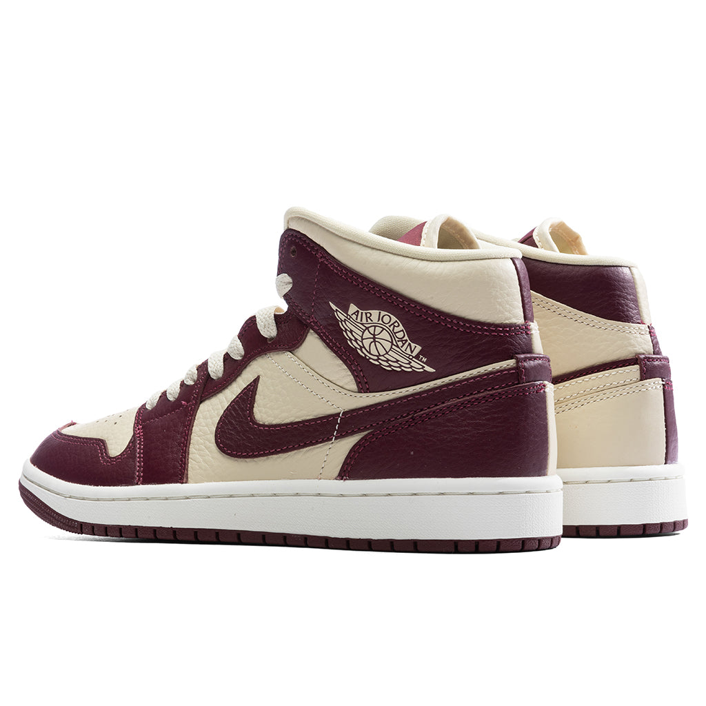Women's Air Jordan 1 Mid - Beach/Cherry Wood Red/Sail