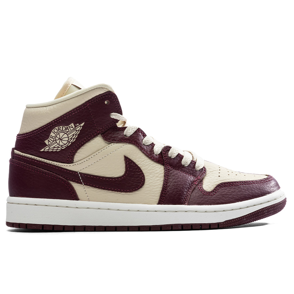 Women's Air Jordan 1 Mid - Beach/Cherry Wood Red/Sail