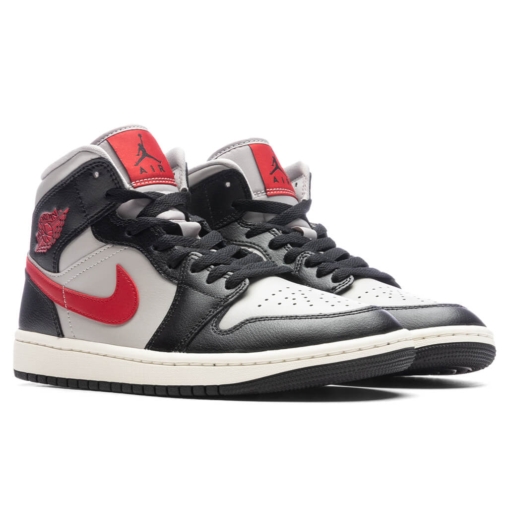 Women's Air Jordan 1 Mid - Black/Gym Red/College Grey