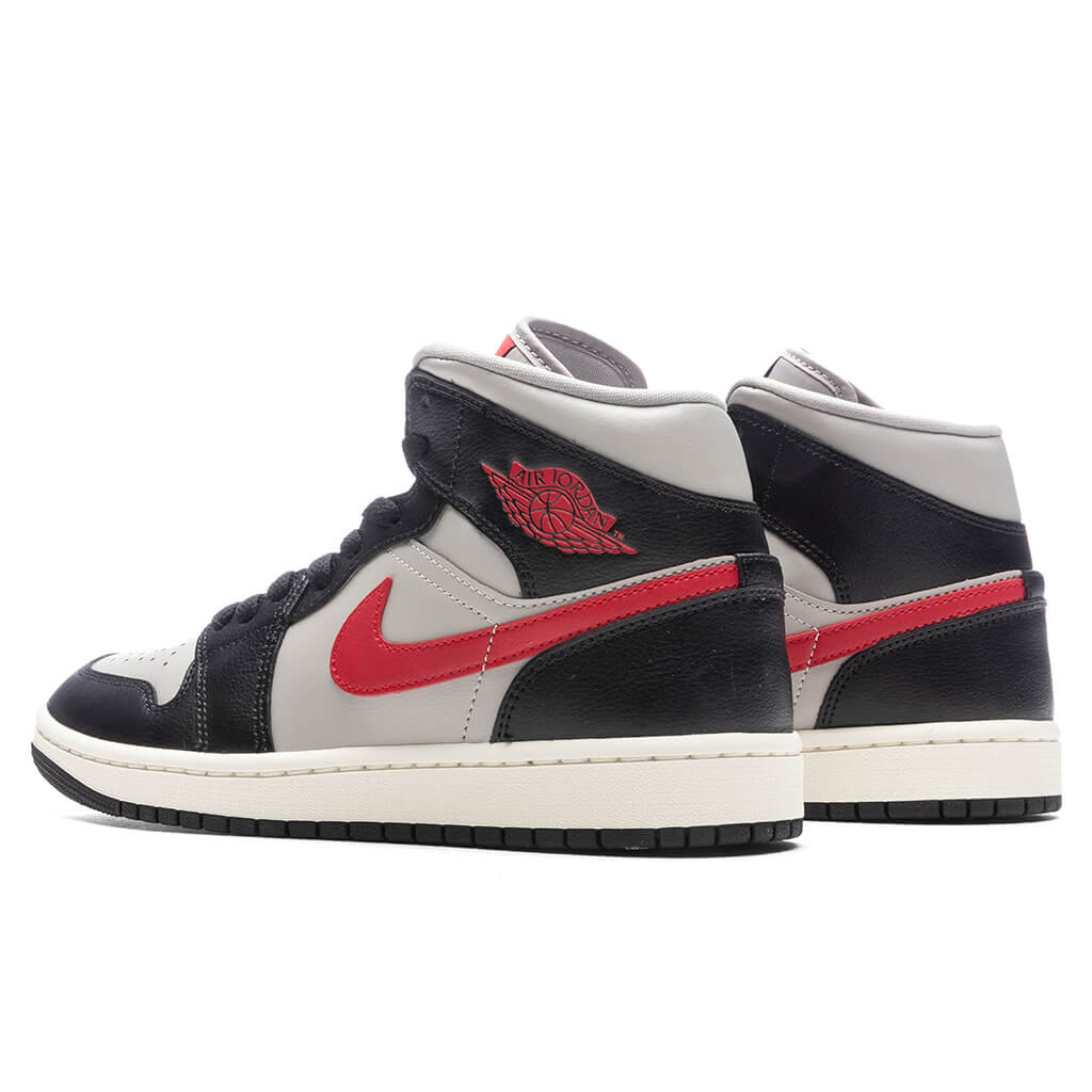 Women's Air Jordan 1 Mid - Black/Gym Red/College Grey