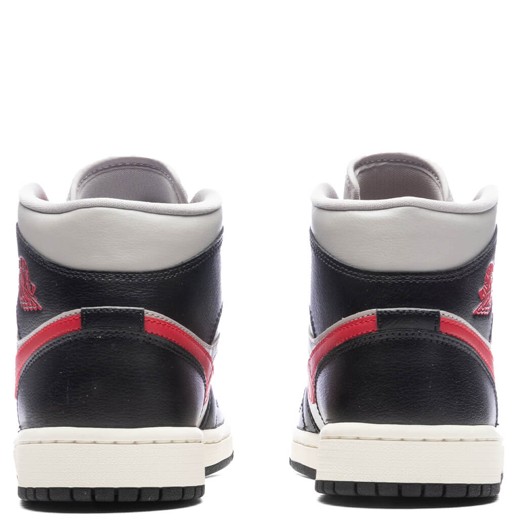 Women's Air Jordan 1 Mid - Black/Gym Red/College Grey