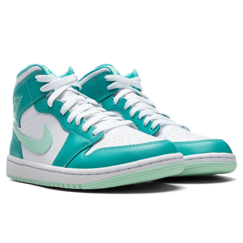 Women's Air Jordan 1 Mid - Washed Teal/Mint Foam/White