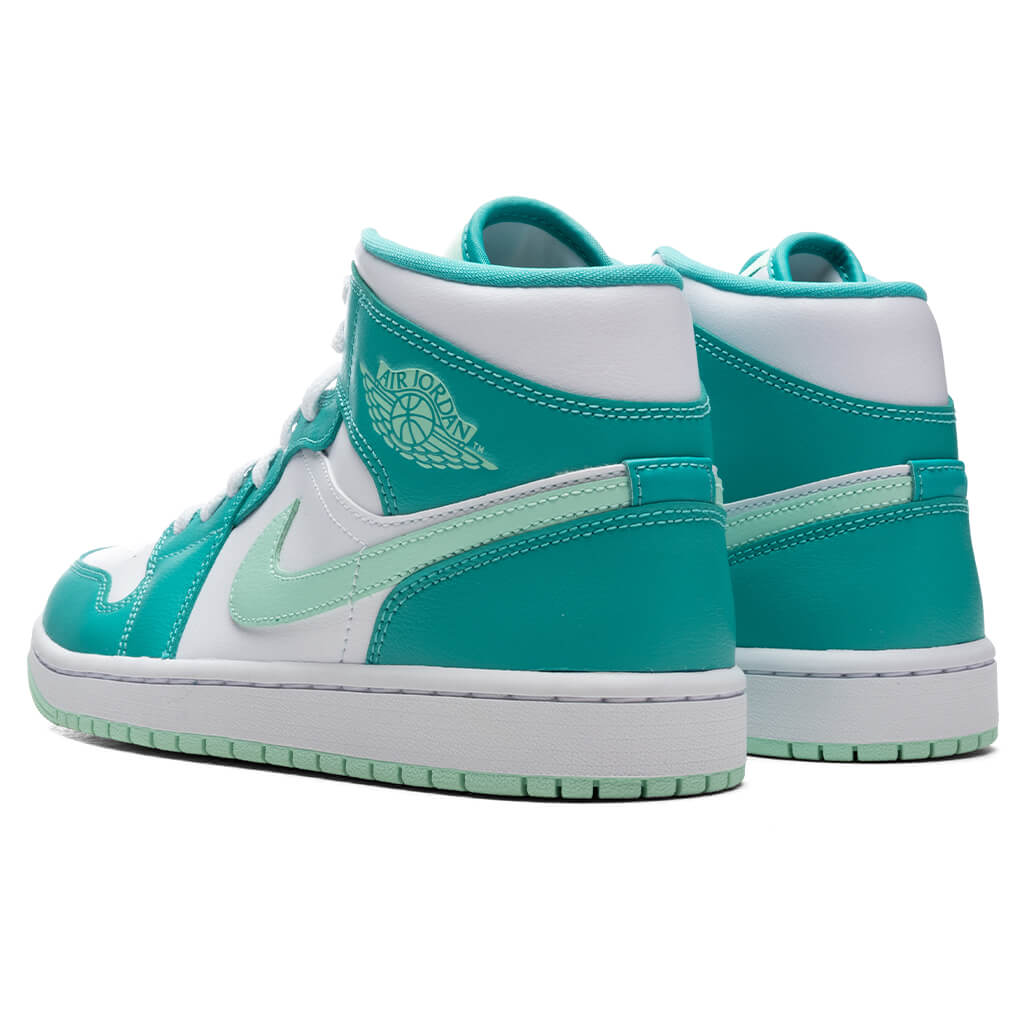 Women's Air Jordan 1 Mid - Washed Teal/Mint Foam/White