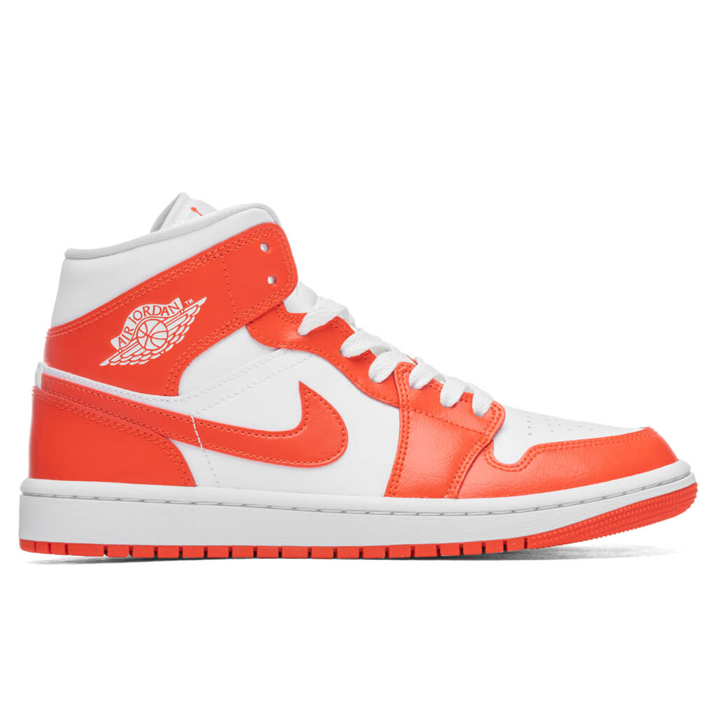 Women's Air Jordan 1 Mid - White/Habanero Red/White