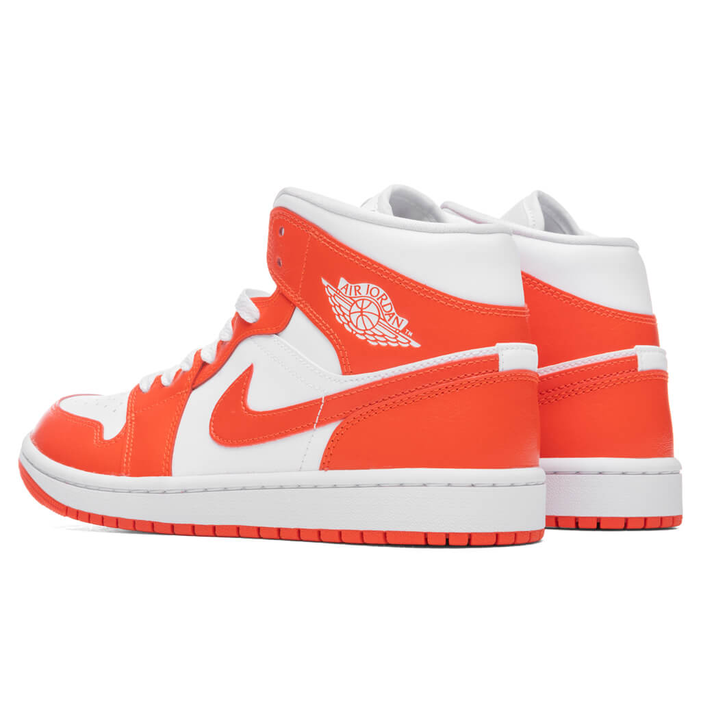 Women's Air Jordan 1 Mid - White/Habanero Red/White