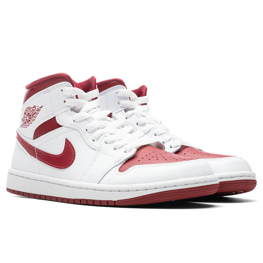 Women's Air Jordan 1 Mid - White/Pomegranate