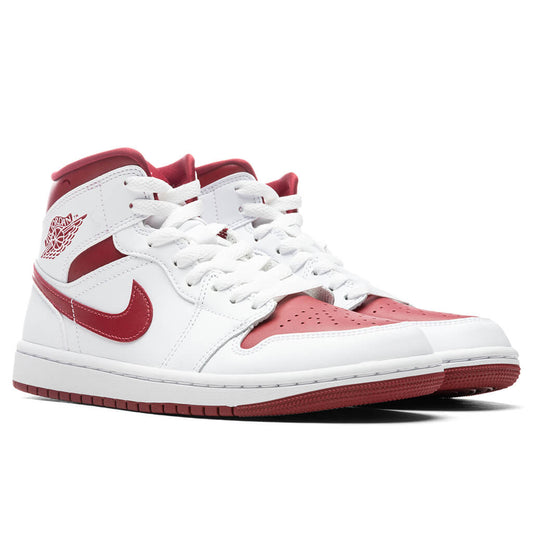 Women's Air Jordan 1 Mid - White/Pomegranate