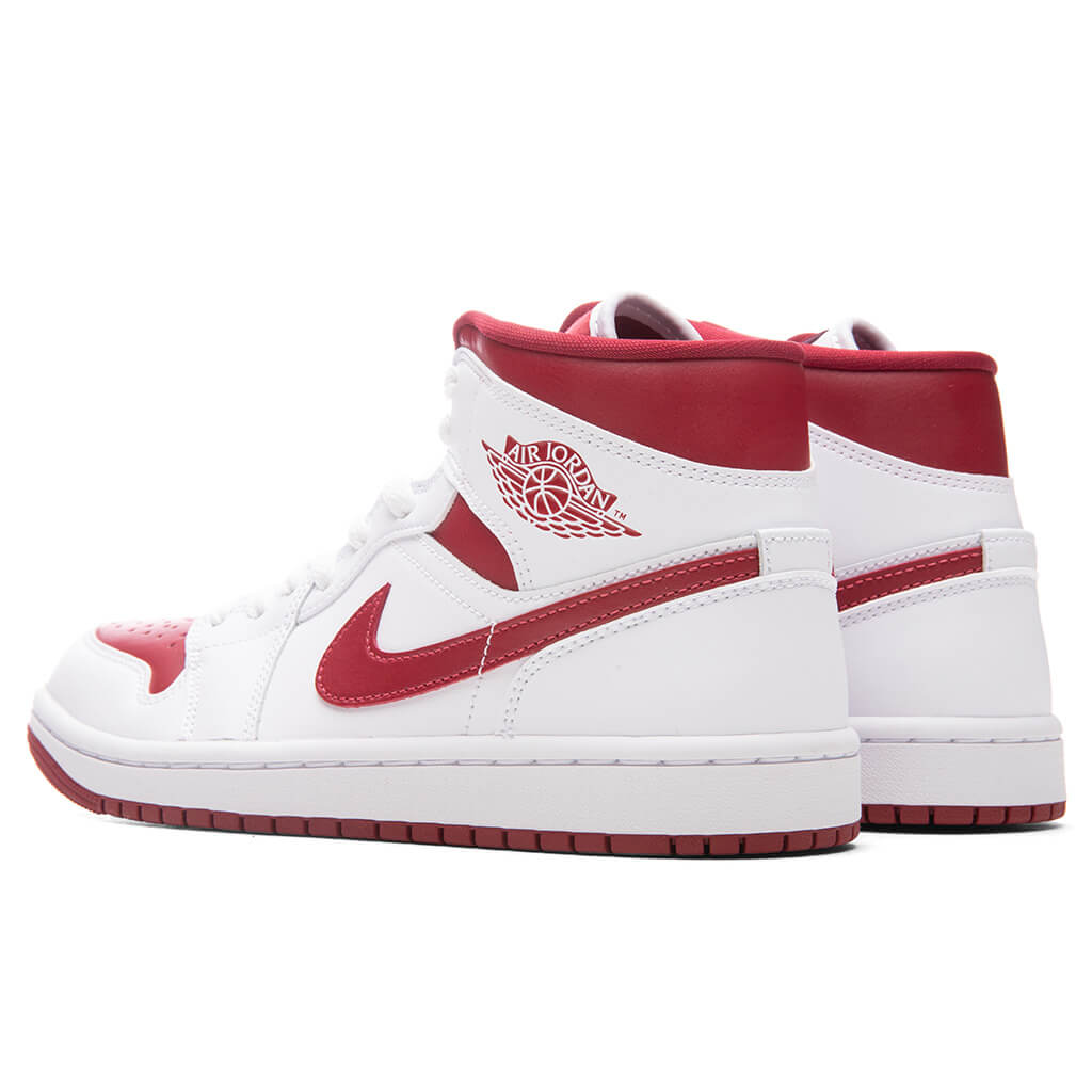 Women's Air Jordan 1 Mid - White/Pomegranate