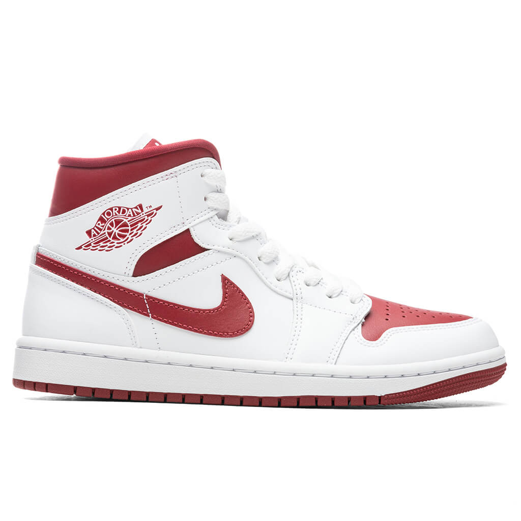 Women's Air Jordan 1 Mid - White/Pomegranate
