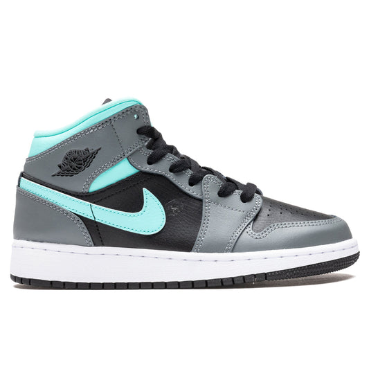 Air Jordan 1 Mid (GS) - Black/Aurora Green/Smoke Grey